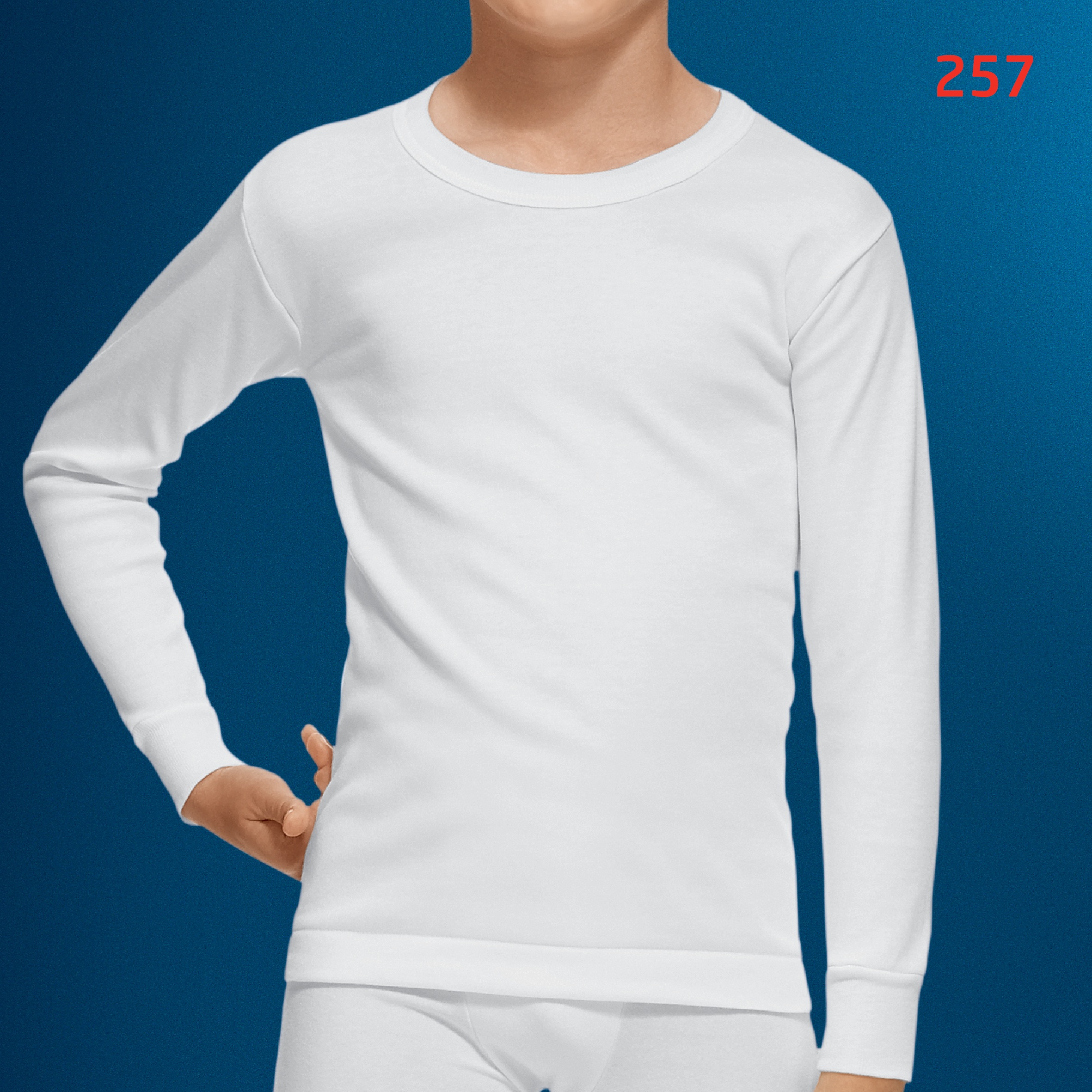 Camiseta interior hombre de manga larga de algodón, blanco ABANDERADO,  talla M